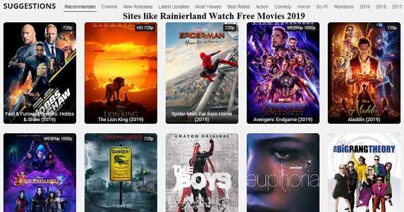 Top Best Alternative Sites 2020 For Rainierland (Free Movie Watching App)